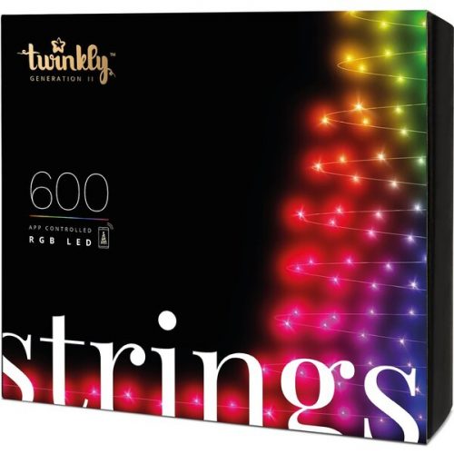 Twinkly Strings Multi-Color chytré žárovky na stromeček 600 ks 48m černý kabel Twinkly