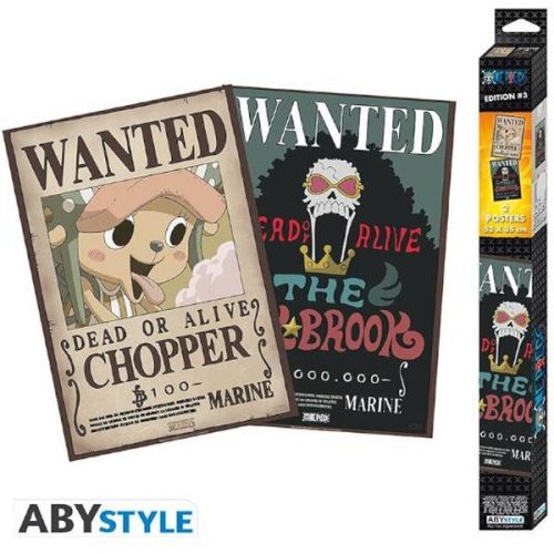 Set 2 plakátů - One Piece - Wanted Brook & Chopper Abysse Corp