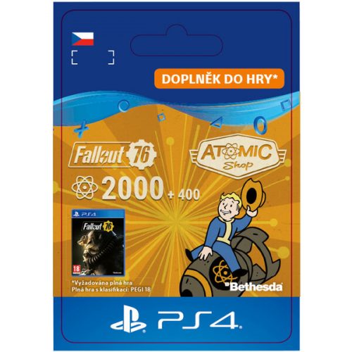 Fallout 76: 2000 (+400 Bonus) Atoms (PS4) Bethesda