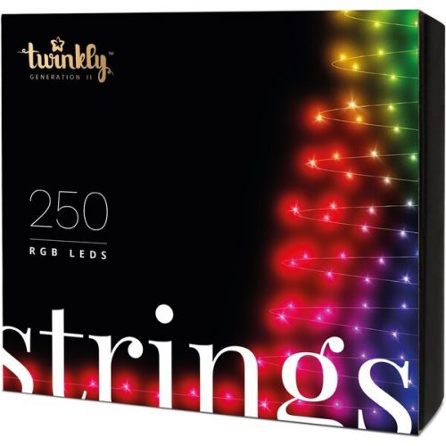 Twinkly Strings Multi-Color chytré žárovky na stromeček 250 Ks 20m černý kabel Twinkly