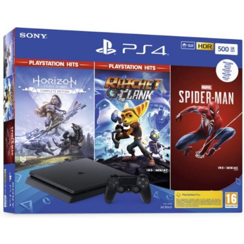 PlayStation 4 Slim Konzole 500 GB + (Marvel’s Spider-Man + Horizon Zero Dawn + Ratchet & Clank) Sony