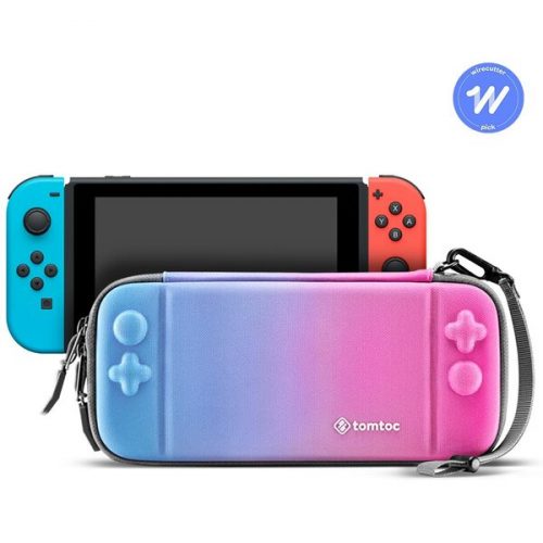 tomtoc tenké pouzdro Nintendo Switch modro růžové tomtoc