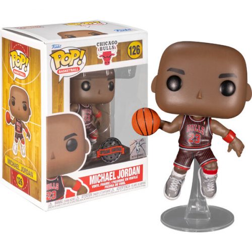 Funko POP! #126 NBA: Bulls- Michael Jordan w/Jordans (Blk Pinstripe Jersey) (Special Edition) Funko