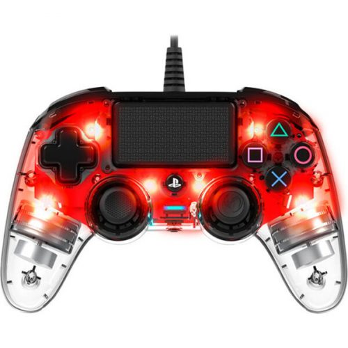 Gamepad Nacon Compact Controller Clear Red (PS4) Bigben Interactive