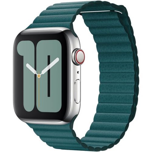 Apple Watch kožený řemínek 44/42mm M ledňáčkově tyrkysový Apple