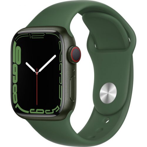 Apple Watch Series 7 Cellular 41mm zelený hliník se zeleným sportovním řemínkem Apple