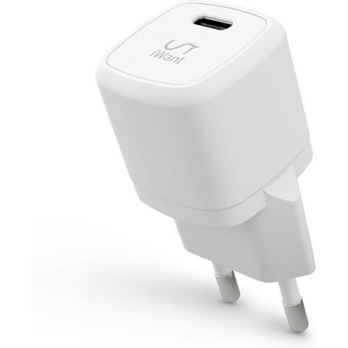 iWant USB-C PD MINI síťová nabíječka s rychlo-nabíjením 30W bílá iWant