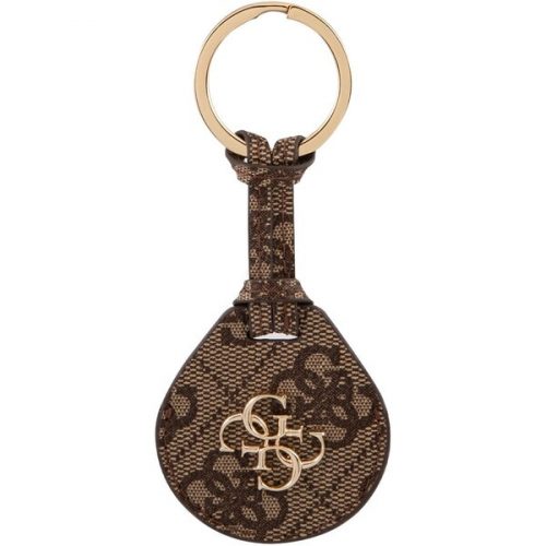 Guess PU Big 4G Flat Ring pouzdro pro AirTag hnědé Guess