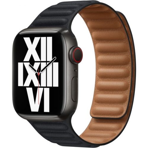 Apple Watch kožený tah 45/44/42mm temně inkoustový - M/L Apple