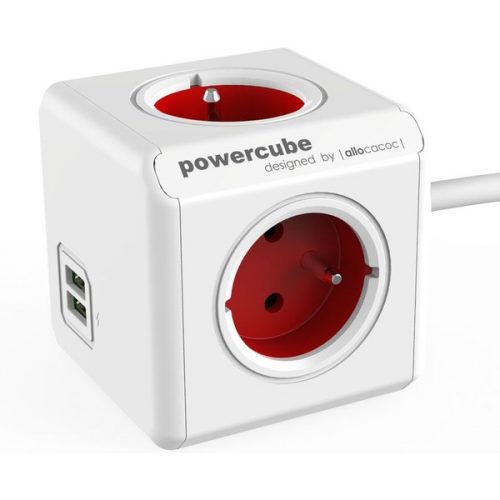 PowerCube Extended USB zásuvka červená Powercube