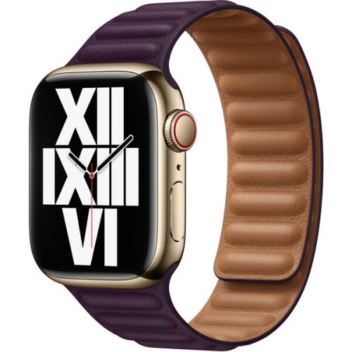 Apple Watch kožený tah 45/44/42mm tmavě višňový - S/M Apple