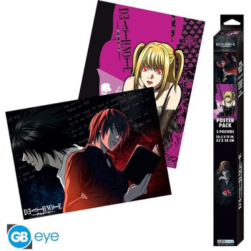 Set 2 plakátů Death Note - L vs Light and Misa Abysse Corp