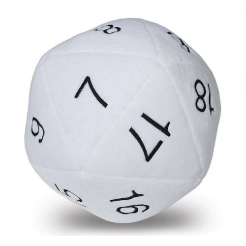 UP - Dice - Plyšák Jumbo D20 Novelty Dice in White with Black Numbering UltraPro