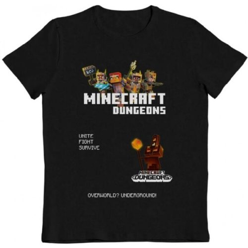 Tričko dětské Minecraft Dungeons černé 5-6 let Cure Pink distribuce