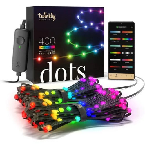 Twinkly Dots LED pásek 400 světýlek 20m černý kabel Twinkly
