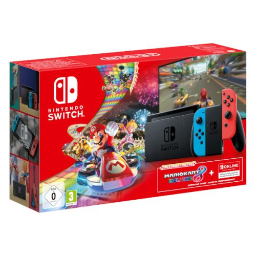 Nintendo Switch konzole červená/modrá + hra Mario Kart Deluxe 8 + členství Nintendo Switch Online 3 Nintendo