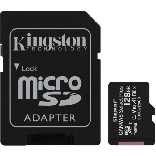 Kingston microSDXC Canvas Select Plus 128GB A1 Class 10 100MB/s + SD adaptér Kingston