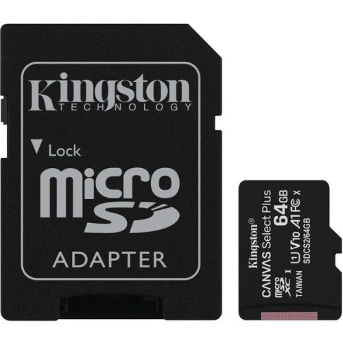 Kingston microSDXC Canvas Select Plus 64GB A1 Class 10 100MB/s + SD adaptér Kingston