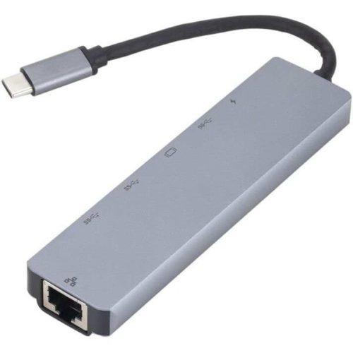 eSTUFF 6-in-1 USB-C Hub šedý eSTUFF