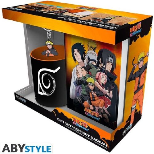 Dárkový set Naruto Shippuden - Hrnek + Klíčenka + Zápisník Abysse Corp