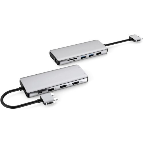 eSTUFF 12-in-1 Triple Display MacBook Pro USB-C Hub stříbrný eSTUFF