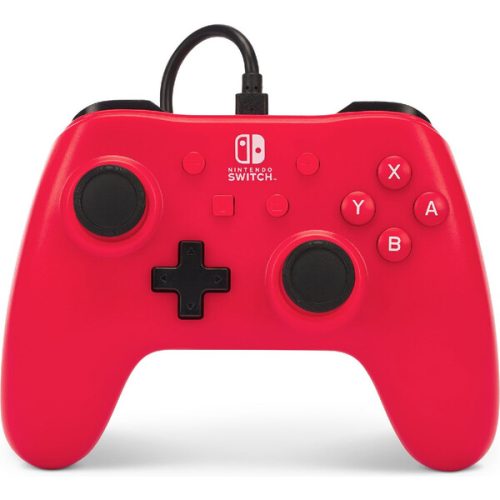 PowerA drátový herní ovladač malinově červený (Switch) PowerA