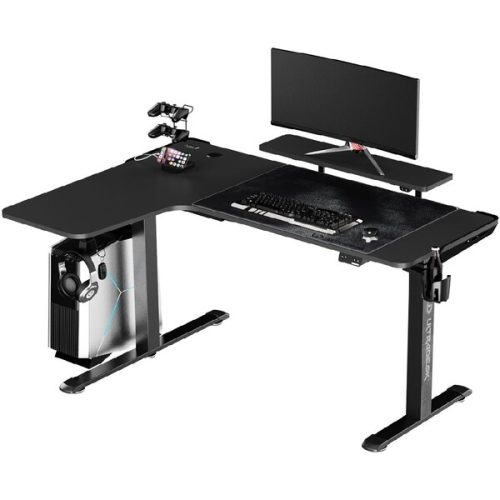 ULTRADESK WINGER rohový herní stůl WINGER černý s RGB podsvícením černý Ultradesk