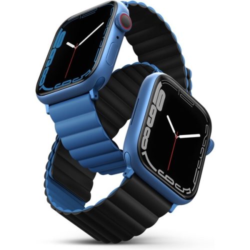 UNIQ Revix oboustranný řemínek pro Apple Watch 45/44/42mm Caspian (modrý/černý) UNIQ