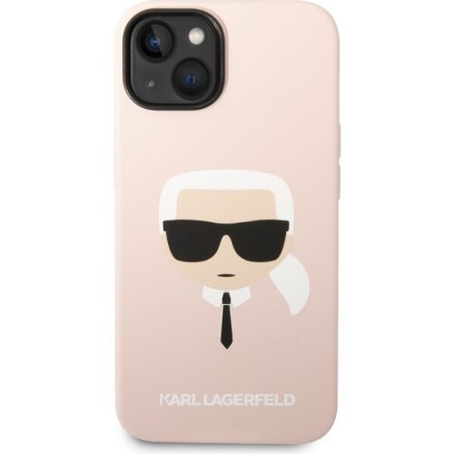 Karl Lagerfeld MagSafe kryt Liquid Silicone Karl Head iPhone 14 Plus růžový Karl Lagerfeld