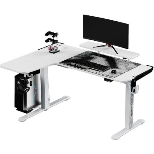ULTRADESK WINGER rohový herní stůl WINGER s RGB podsvícením bílý Ultradesk