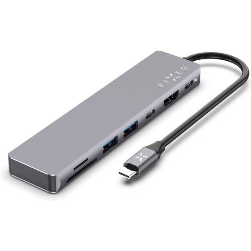 FIXED HUB Card 7v1 USB-C pro notebooky a tablety vesmírně šedý FIXED