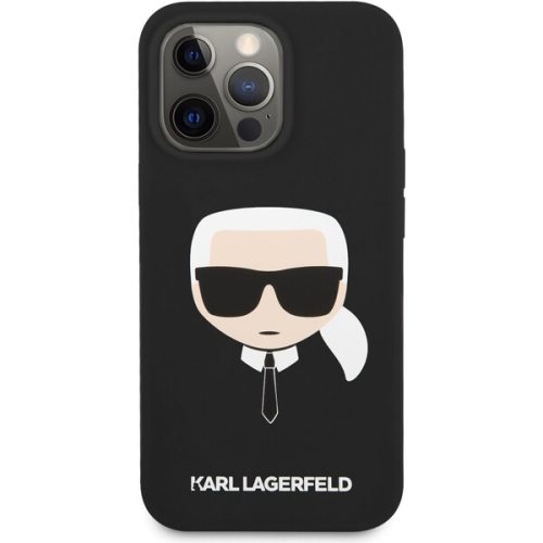 Karl Lagerfeld Liquid Silicone Karl Head Cover iPhone 13 Pro černý Karl Lagerfeld