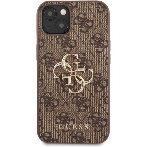Guess PU 4G Metal Logo Case iPhone 13 hnědý Guess