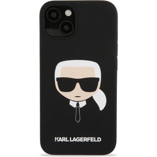 Karl Lagerfeld Magnetic Liquid Silicone Karl Head Zadní Kryt iPhone 13 černý Karl Lagerfeld