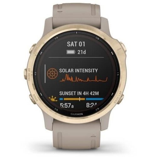 Garmin fenix6S PRO Solar (mapy/hudba) zlaté/pískový řemínek Garmin