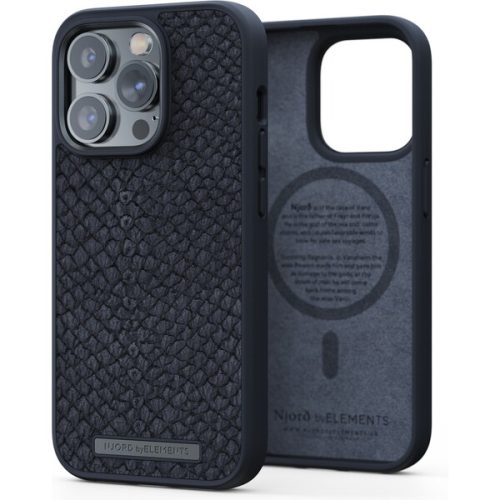 NJORD Salmon Leather Magsafe Case iPhone 14 Pro Black NJORD
