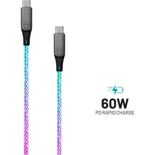 FIXED svítící nabíjecí kabel USB-C/USB-C (PD)