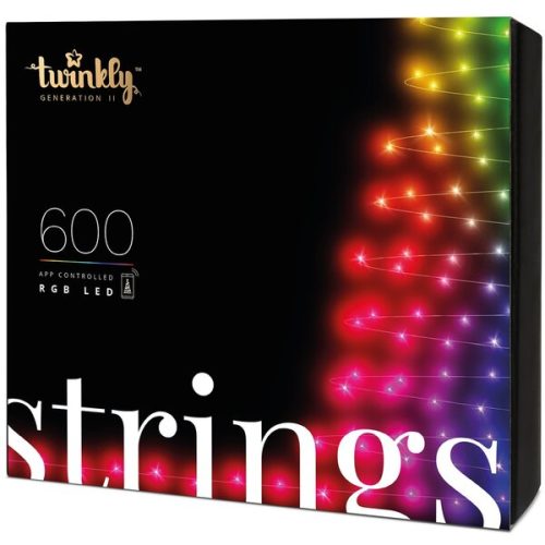 Twinkly Strings Multi-Color chytré žárovky na stromeček 600 ks 48m černý kabel Twinkly
