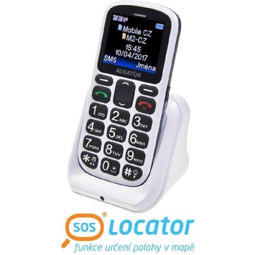 ALIGATOR A321 Senior bílý + stolní nabíječka Aligator