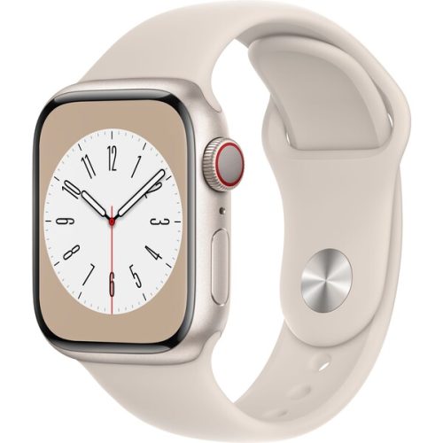Apple Watch Series 8 Cellular 41mm bílý hliník s hvězdně bílým sportovním řemínkem Apple