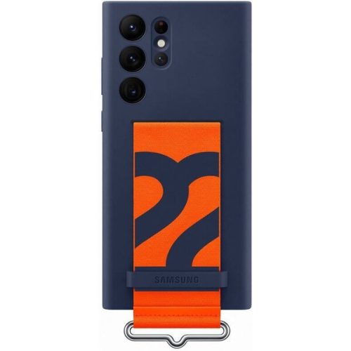 Samsung Silicone Cover with strap Galaxy S22 Ultra modrý (EF-GS908TNEGWW) Samsung