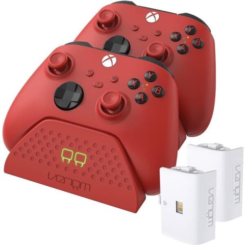 Venom VS2879 duální nabíjecí stanice + 2 baterie pro Xbox červená Venom