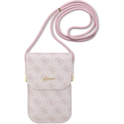 Guess PU 4G Metal Logo Script Phone Bag růžový Guess