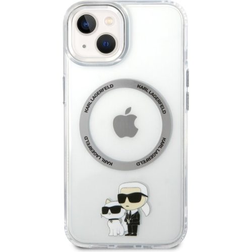 Karl Lagerfeld MagSafe kryt IML Karl and Choupette NFT iPhone 13 čirý Karl Lagerfeld