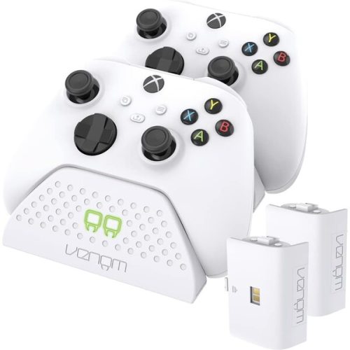 Venom VS2871 duální nabíjecí stanice + 2 baterie pro Xbox bílá Venom