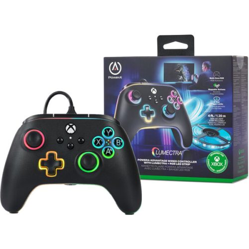 PowerA Advantage drátový herní ovladač Lumectra černý (Xbox Series X|S) + RGB LED pásek PowerA