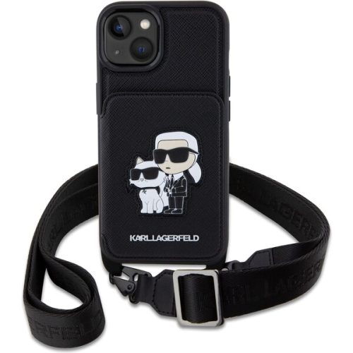 Karl Lagerfeld Saffiano Crossbody Karl and Choupette NFT kryt pro iPhone 14 černý Karl Lagerfeld
