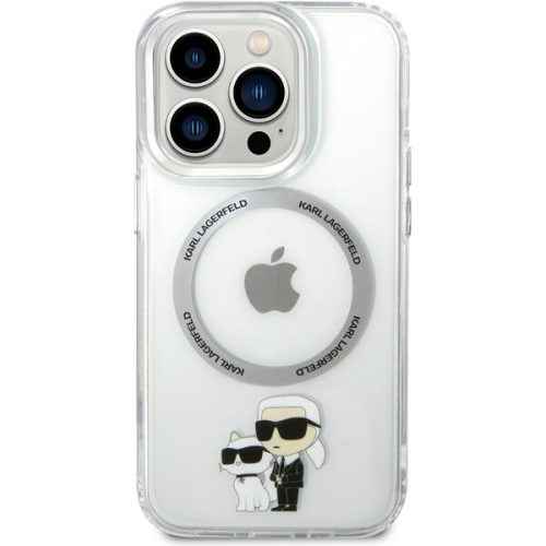Karl Lagerfeld MagSafe IML Karl and Choupette NFT kryt iPhone 14 Pro čirý Karl Lagerfeld