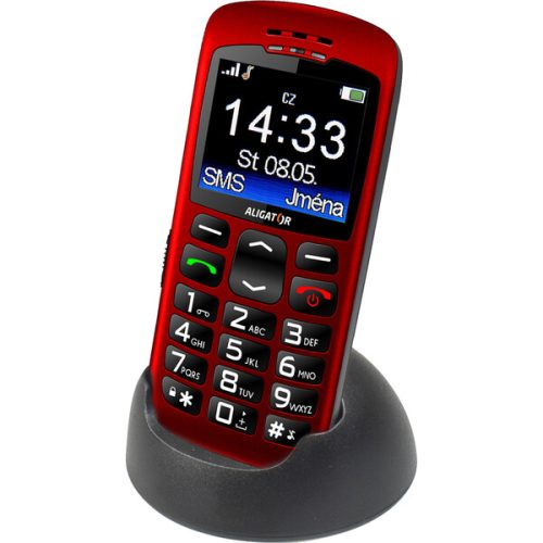 ALIGATOR A670 Senior červený + stolní nabíječka Aligator