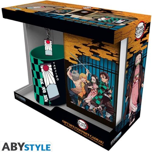 Dárkový set Demon Slayer - Hrnek + Klíčenka + Zápisník Abysse Corp